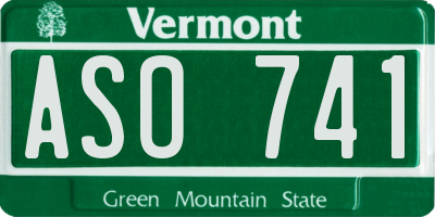 VT license plate ASO741