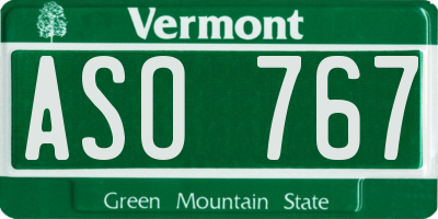 VT license plate ASO767