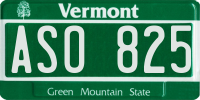 VT license plate ASO825