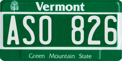 VT license plate ASO826