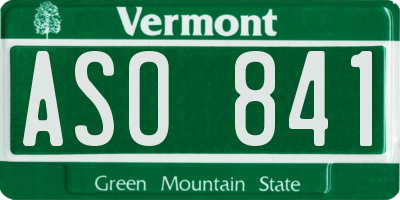 VT license plate ASO841