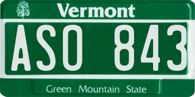 VT license plate ASO843