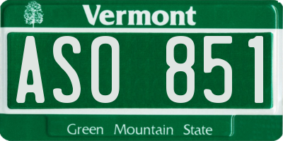 VT license plate ASO851