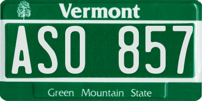VT license plate ASO857