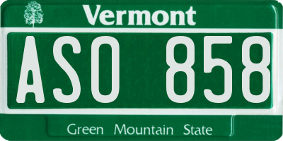 VT license plate ASO858