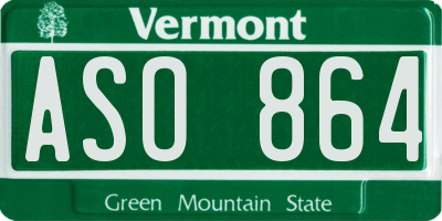 VT license plate ASO864