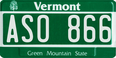 VT license plate ASO866