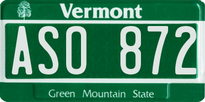 VT license plate ASO872