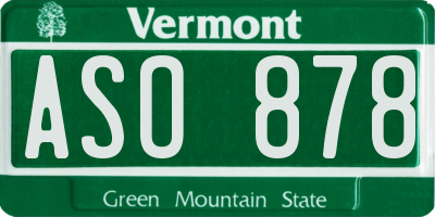 VT license plate ASO878