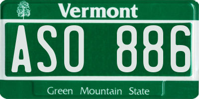 VT license plate ASO886