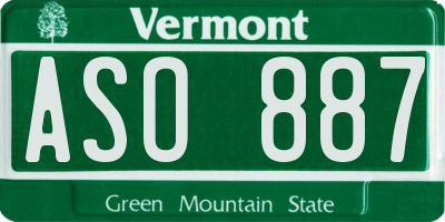 VT license plate ASO887