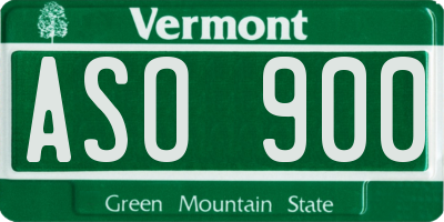 VT license plate ASO900