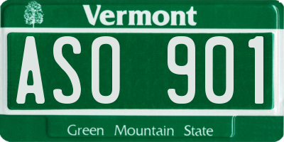 VT license plate ASO901