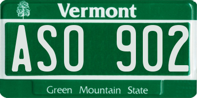 VT license plate ASO902