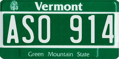 VT license plate ASO914