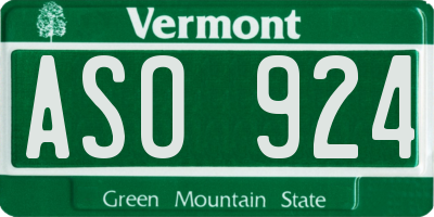 VT license plate ASO924