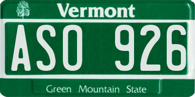 VT license plate ASO926