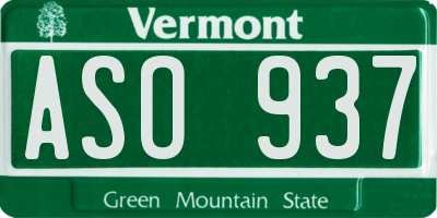 VT license plate ASO937