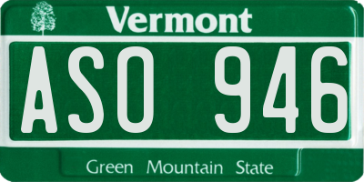 VT license plate ASO946
