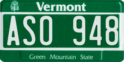 VT license plate ASO948