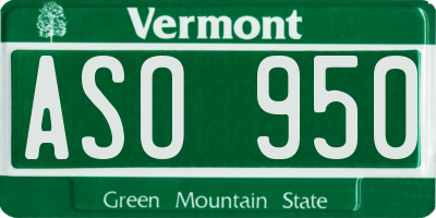 VT license plate ASO950