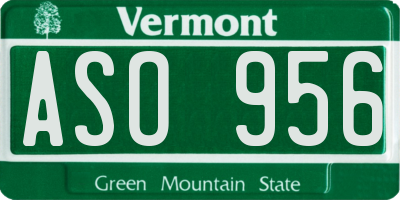 VT license plate ASO956
