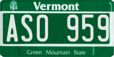 VT license plate ASO959