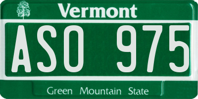 VT license plate ASO975