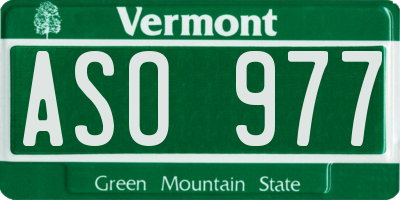 VT license plate ASO977