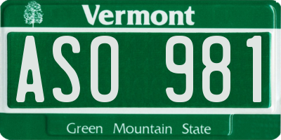 VT license plate ASO981