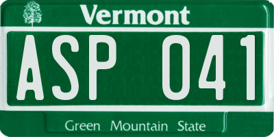 VT license plate ASP041