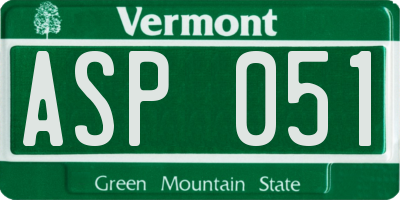 VT license plate ASP051