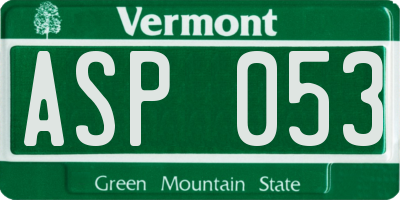 VT license plate ASP053