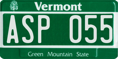VT license plate ASP055