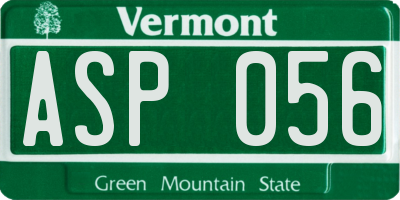 VT license plate ASP056