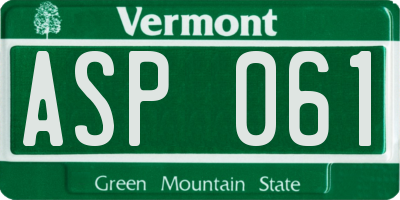 VT license plate ASP061