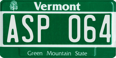 VT license plate ASP064