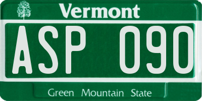 VT license plate ASP090