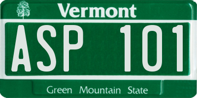 VT license plate ASP101