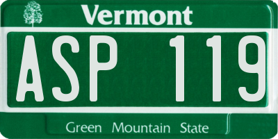 VT license plate ASP119