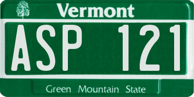 VT license plate ASP121