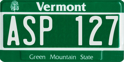 VT license plate ASP127