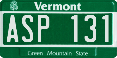 VT license plate ASP131