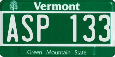 VT license plate ASP133