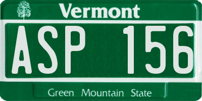 VT license plate ASP156