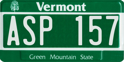 VT license plate ASP157