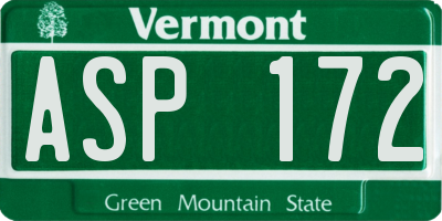 VT license plate ASP172
