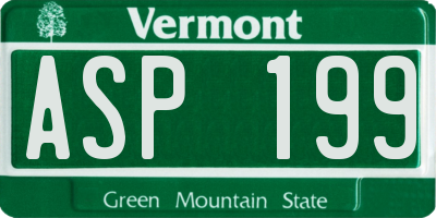 VT license plate ASP199