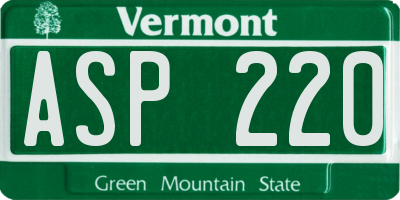 VT license plate ASP220