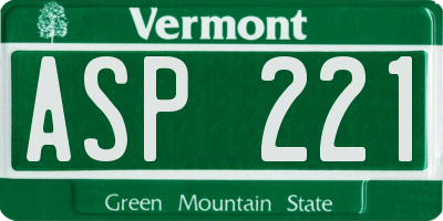 VT license plate ASP221